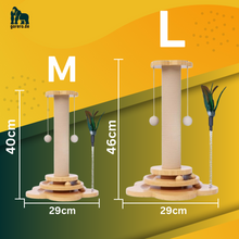 Lade das Bild in den Galerie-Viewer, Katzen Kratzturm aus robustem Holz - Stilvoller Kratzspass für Deine Katze